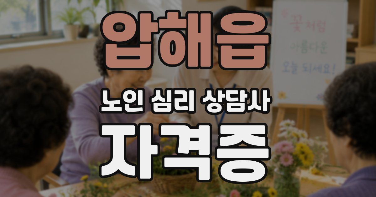 압해읍 노인 심리 상담사 자격증