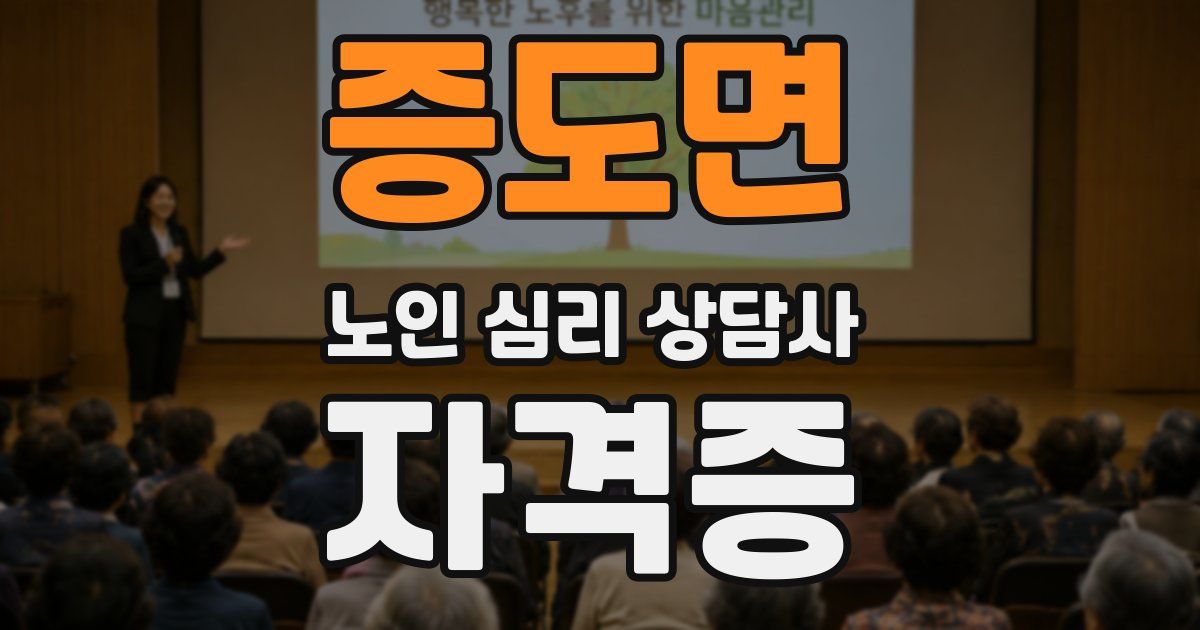 증도면 노인 심리 상담사 자격증