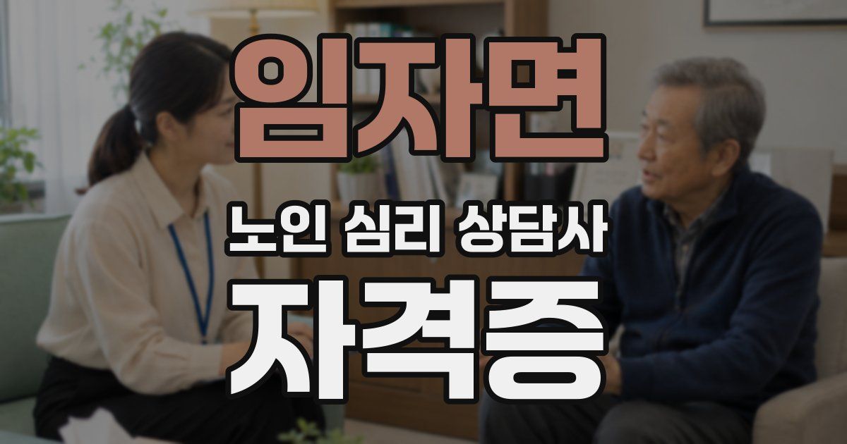 임자면 노인 심리 상담사 자격증