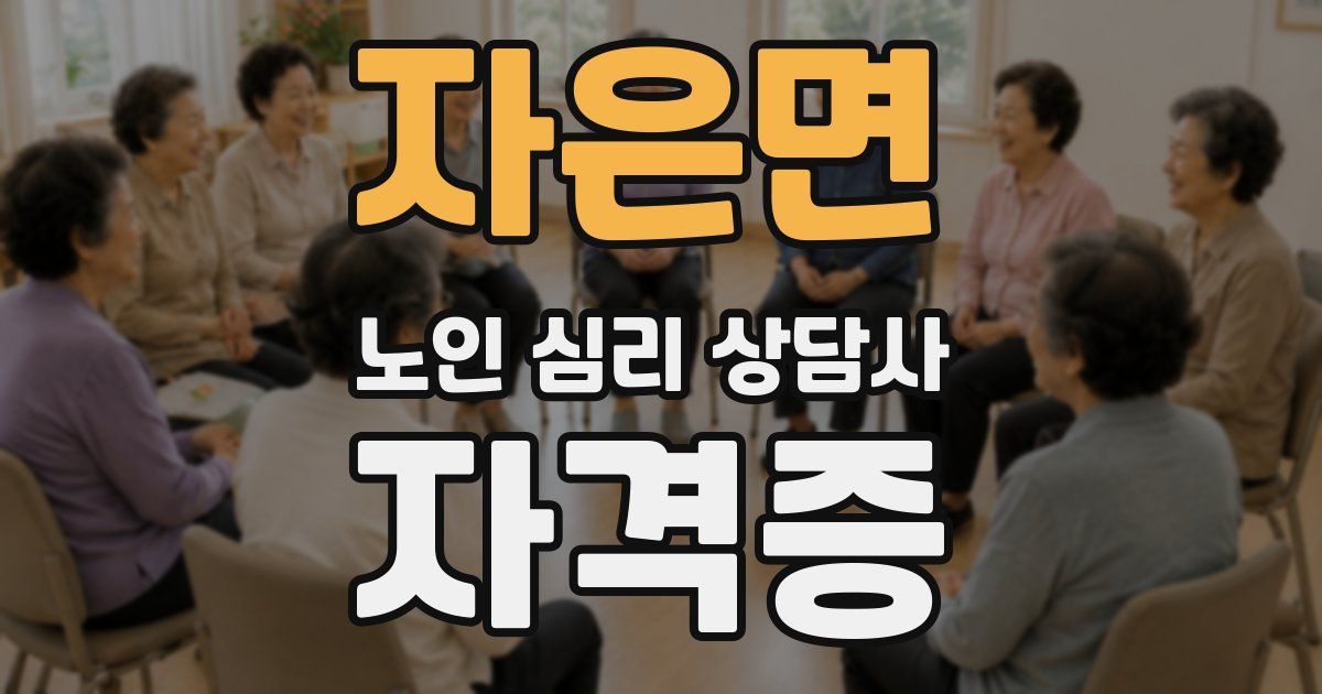 자은면 노인 심리 상담사 자격증