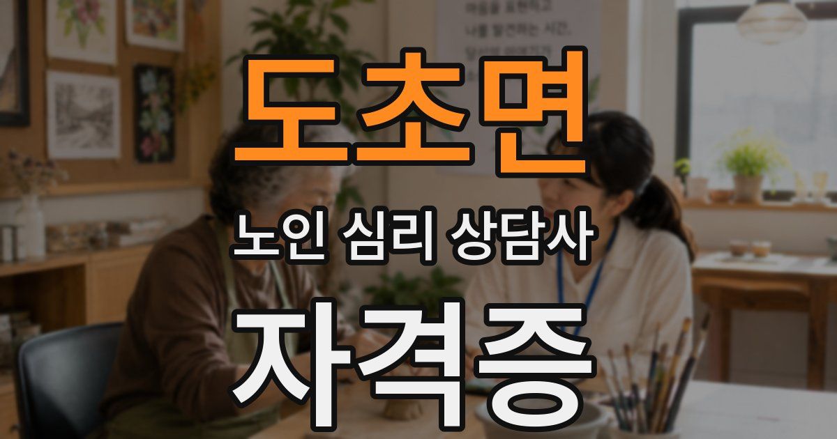 도초면 노인 심리 상담사 자격증