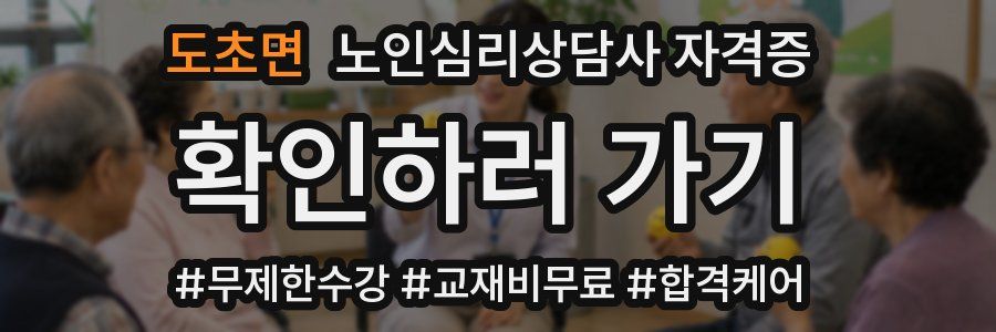 도초면 노인 심리 상담사 자격증