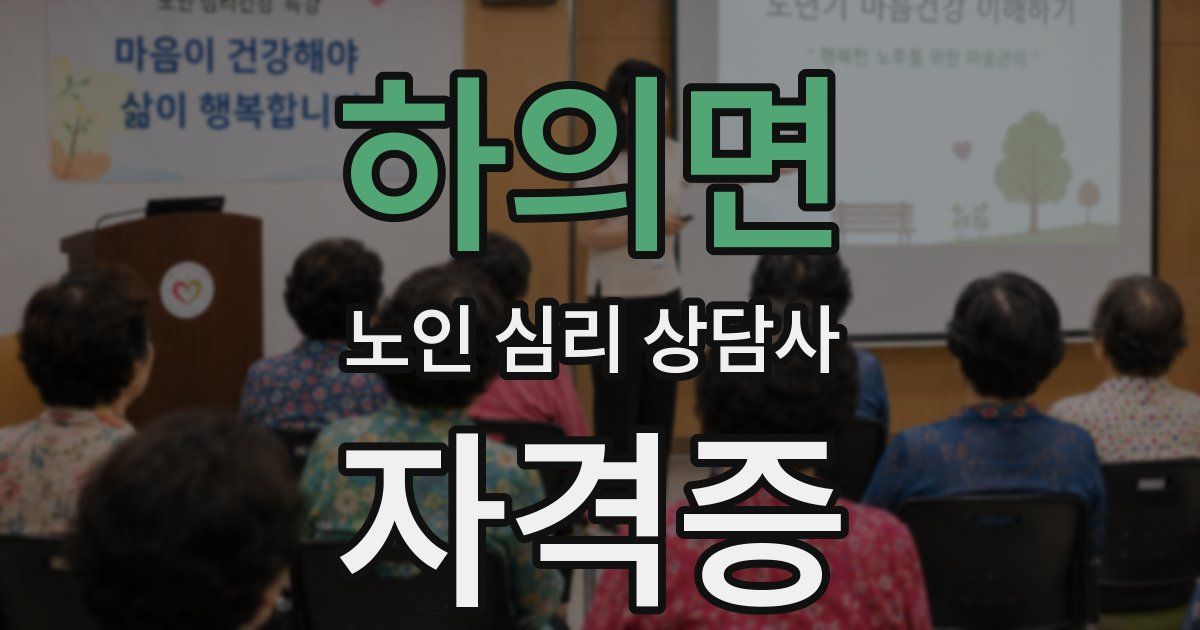 하의면 노인 심리 상담사 자격증
