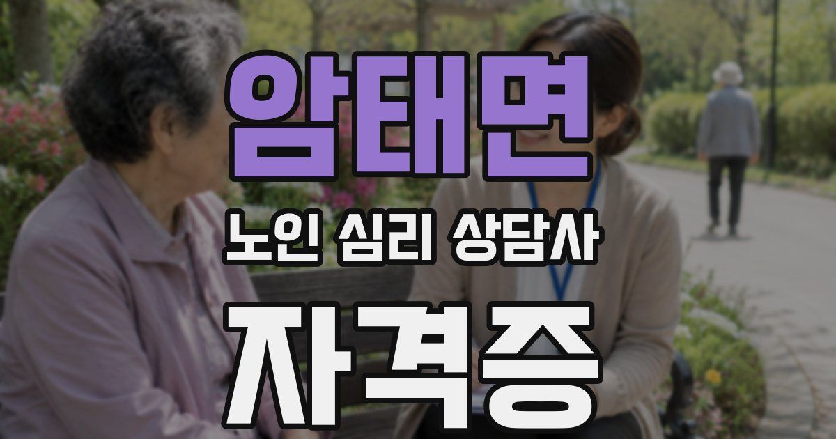 암태면 노인 심리 상담사 자격증