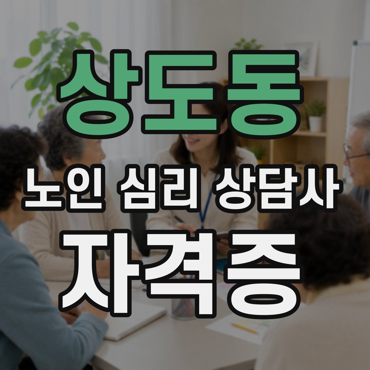 상도동 노인 심리 상담사 자격증