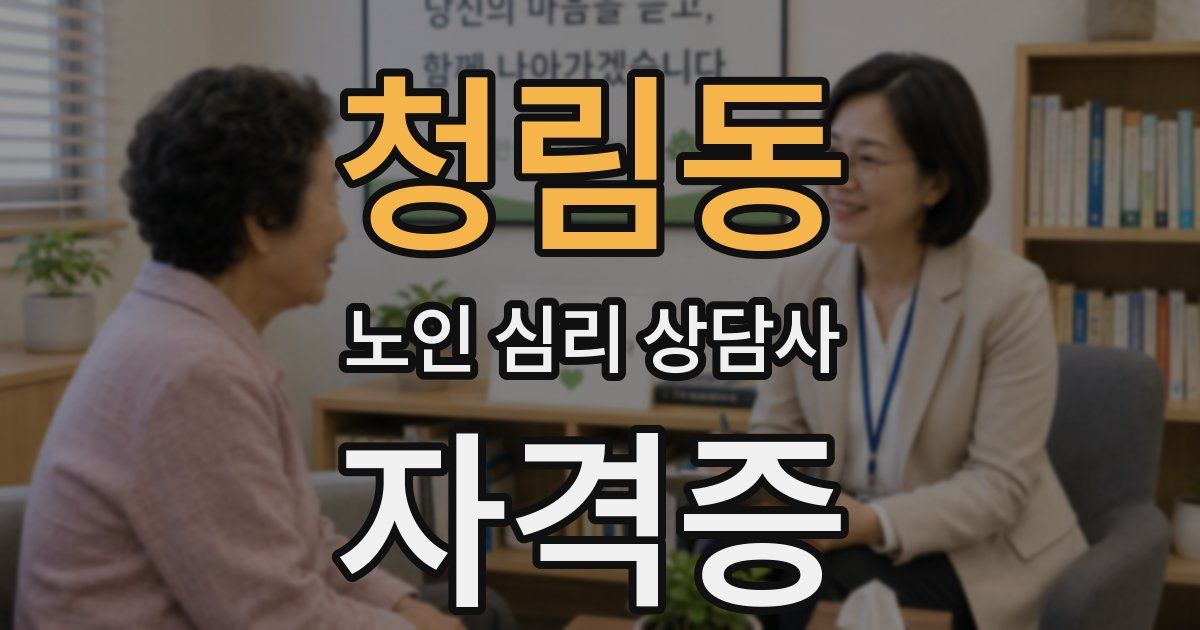 청림동 노인 심리 상담사 자격증