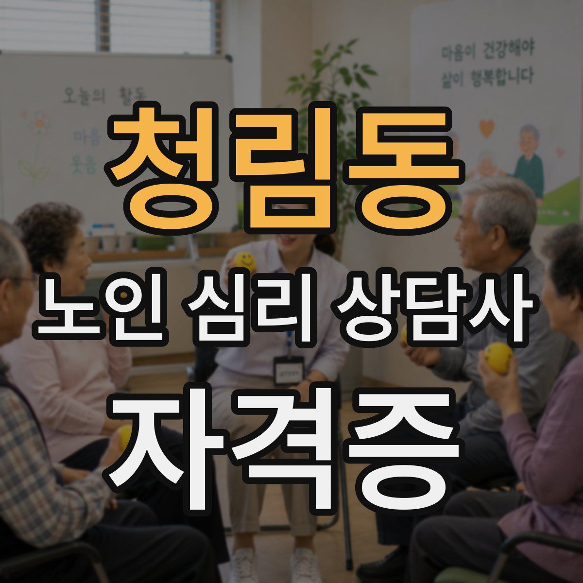 청림동 노인 심리 상담사 자격증