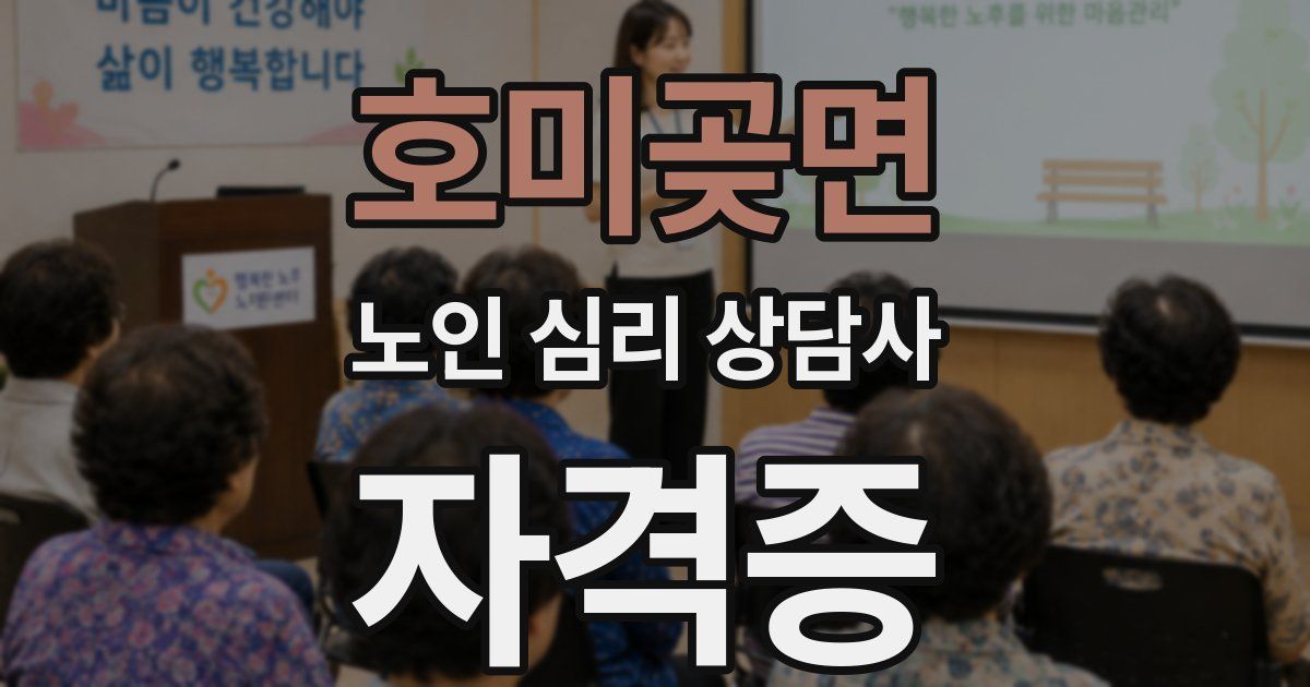 호미곶면 노인 심리 상담사 자격증