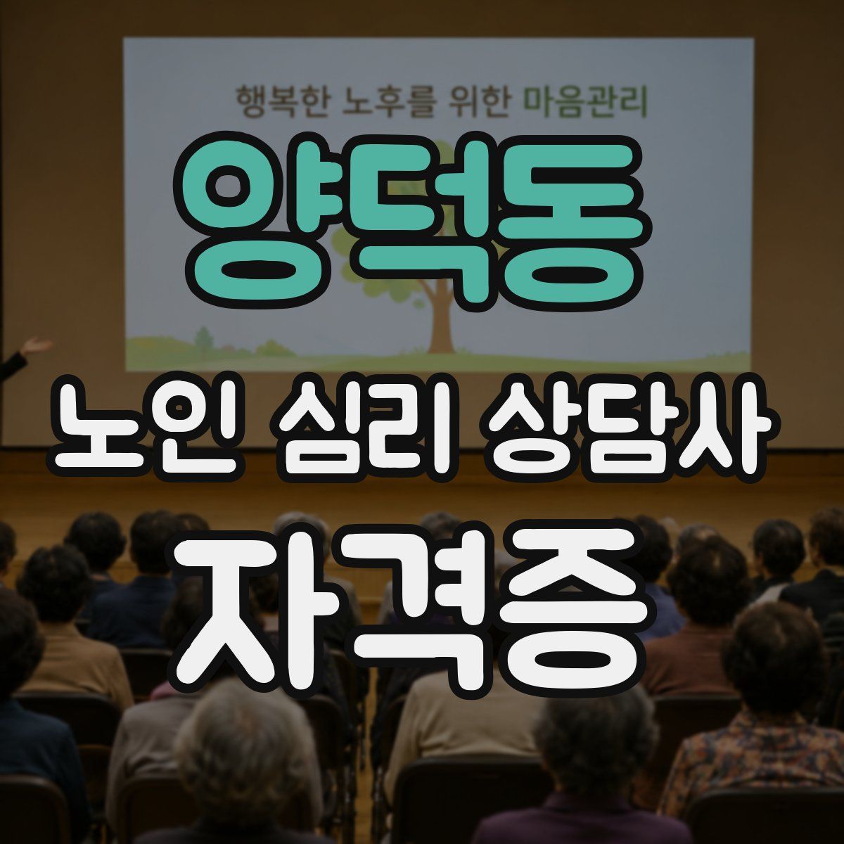 양덕동 노인 심리 상담사 자격증