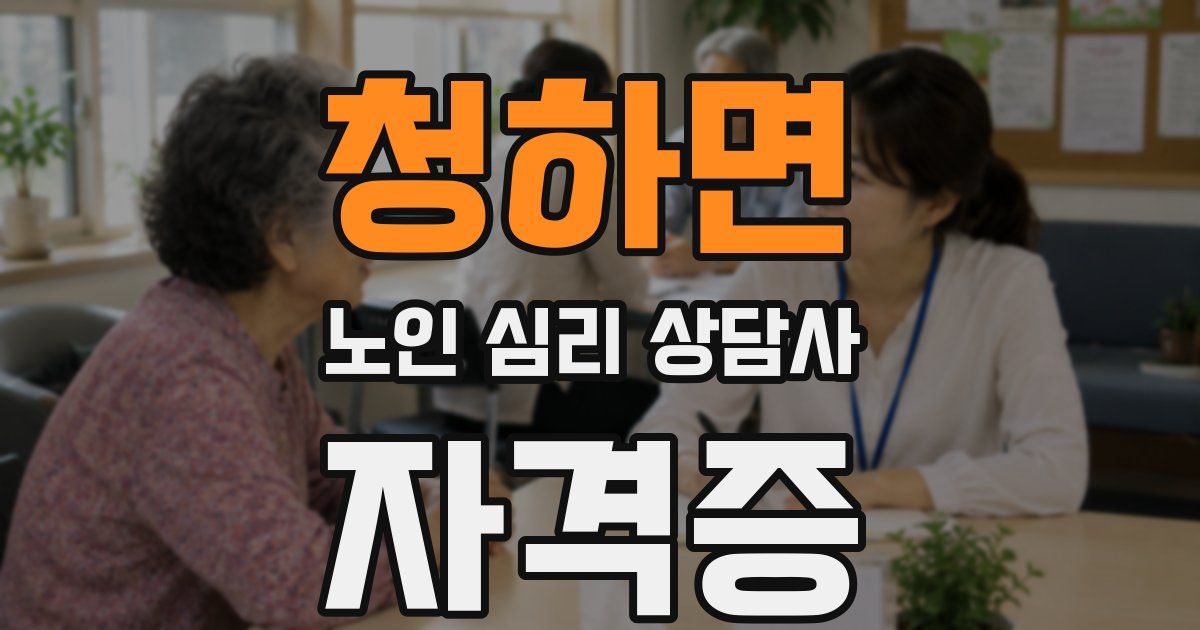 청하면 노인 심리 상담사 자격증