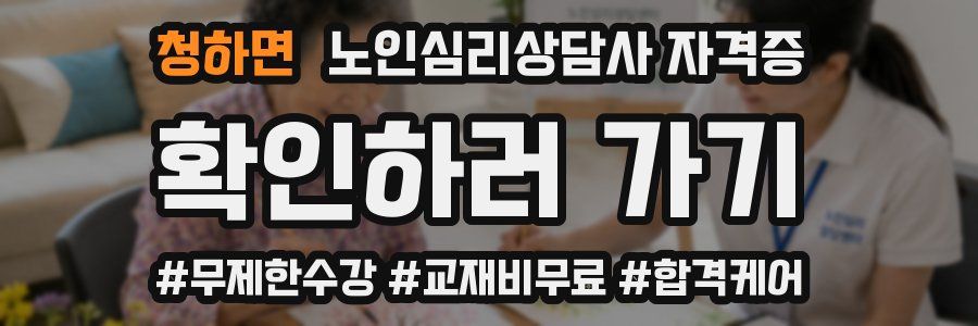 청하면 노인 심리 상담사 자격증