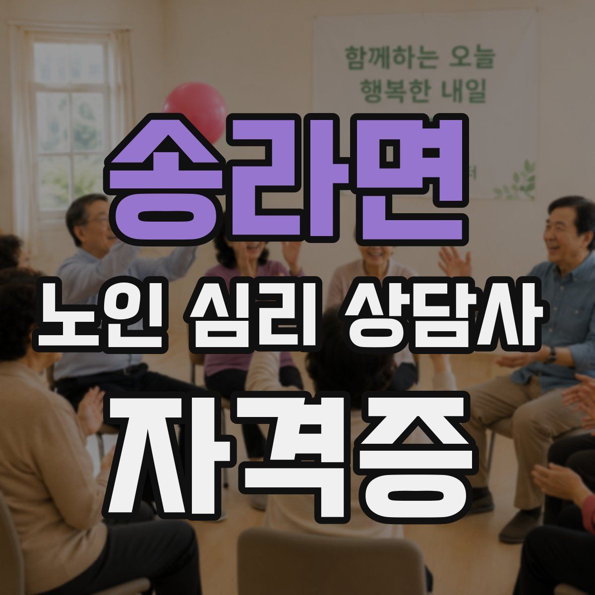 송라면 노인 심리 상담사 자격증