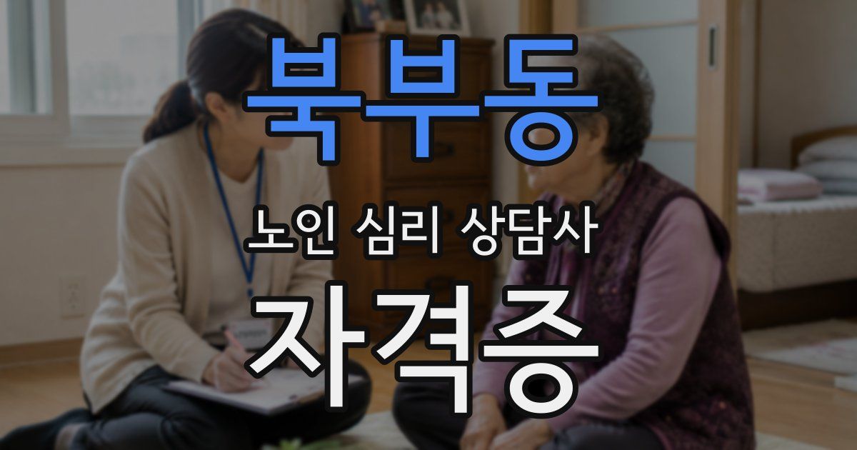 북부동 노인 심리 상담사 자격증