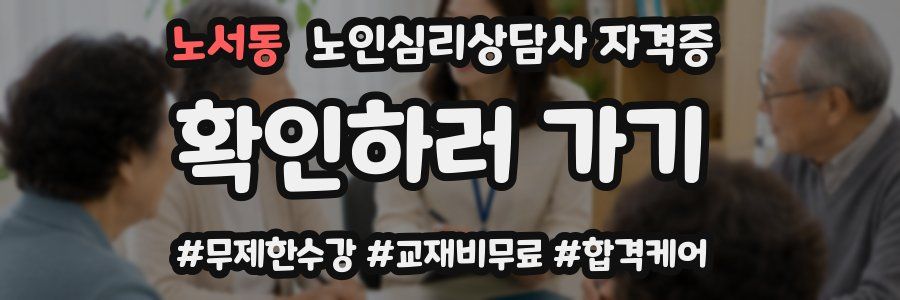 노서동 노인 심리 상담사 자격증