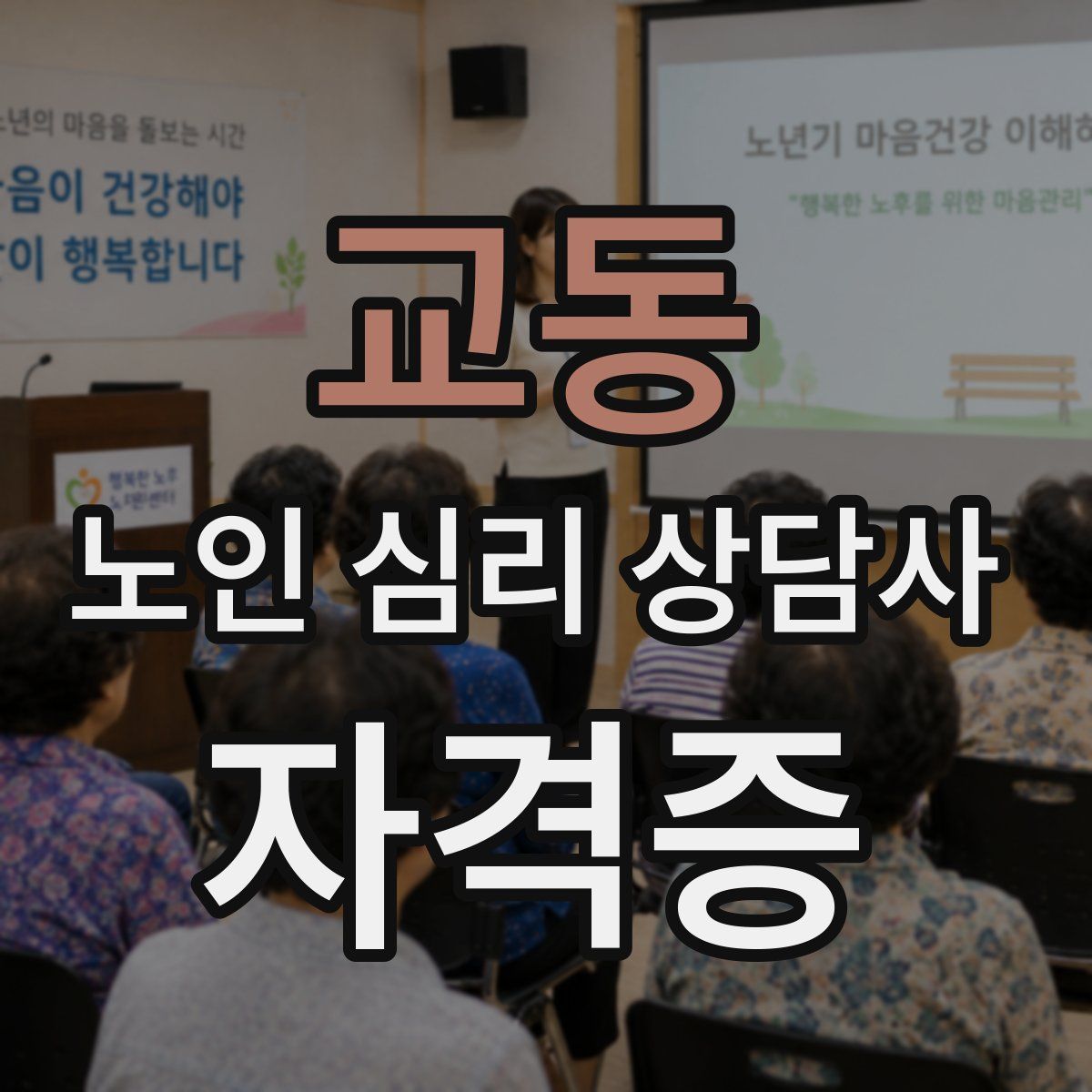 교동 노인 심리 상담사 자격증