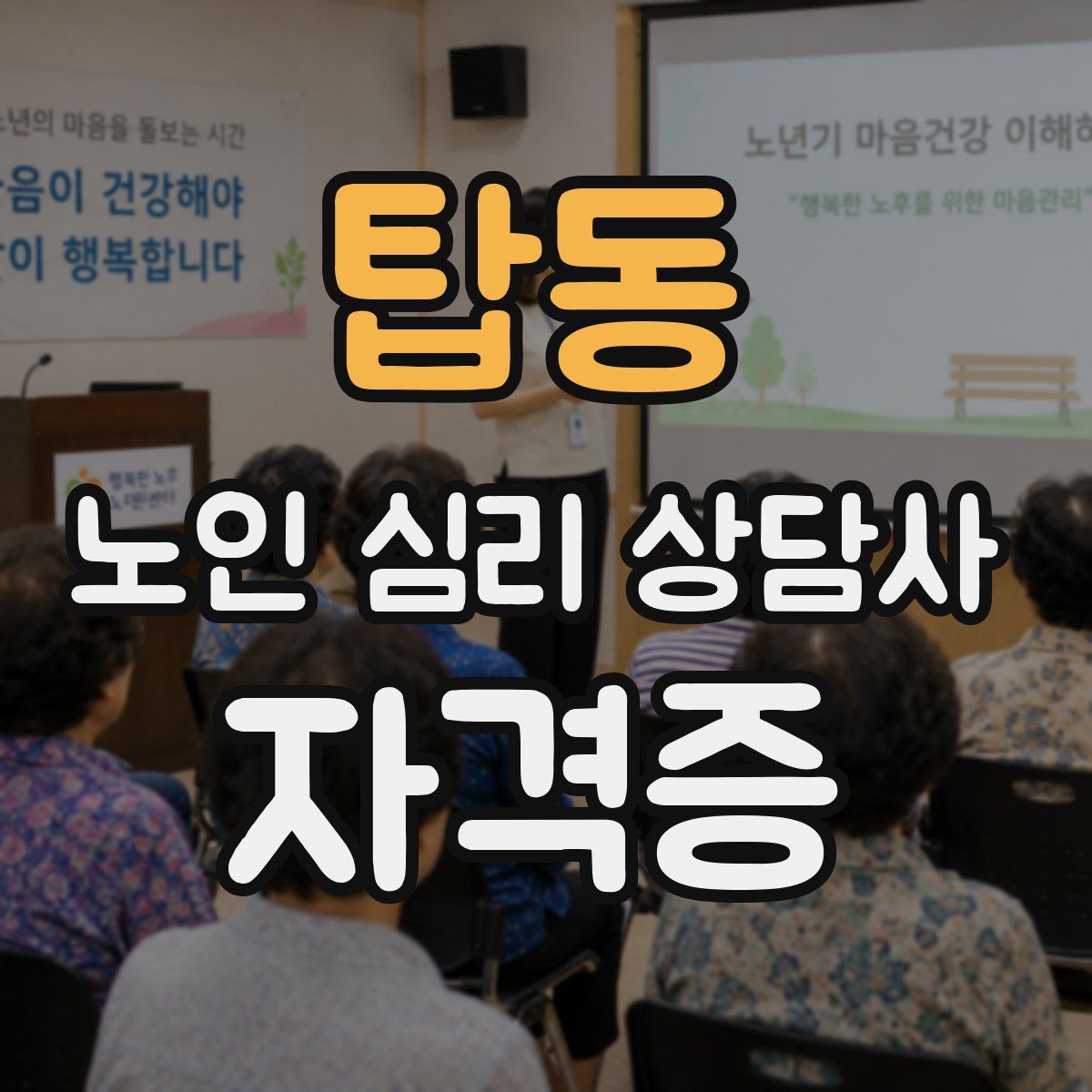 탑동 노인 심리 상담사 자격증