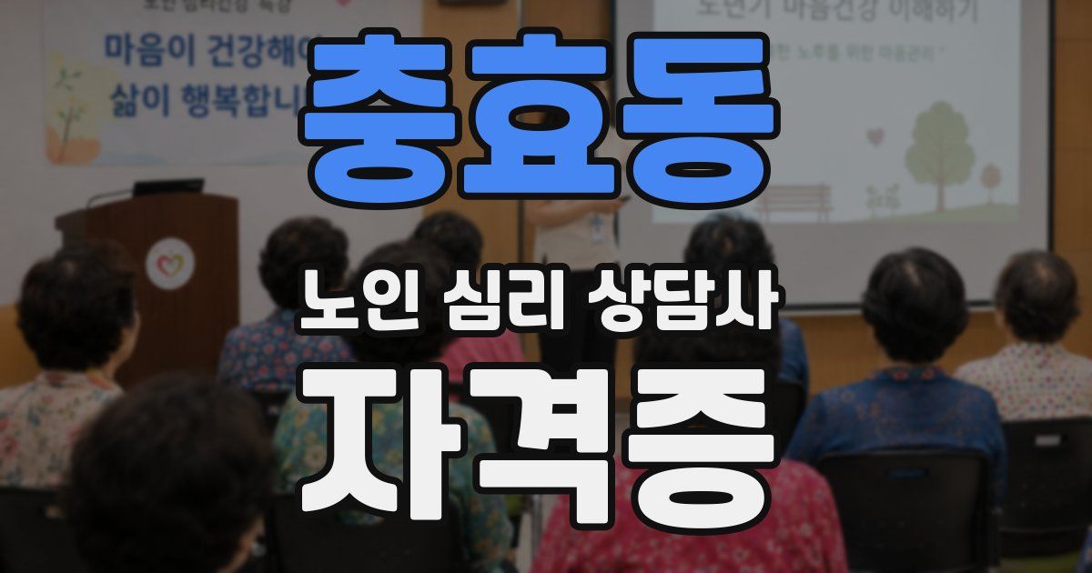 충효동 노인 심리 상담사 자격증