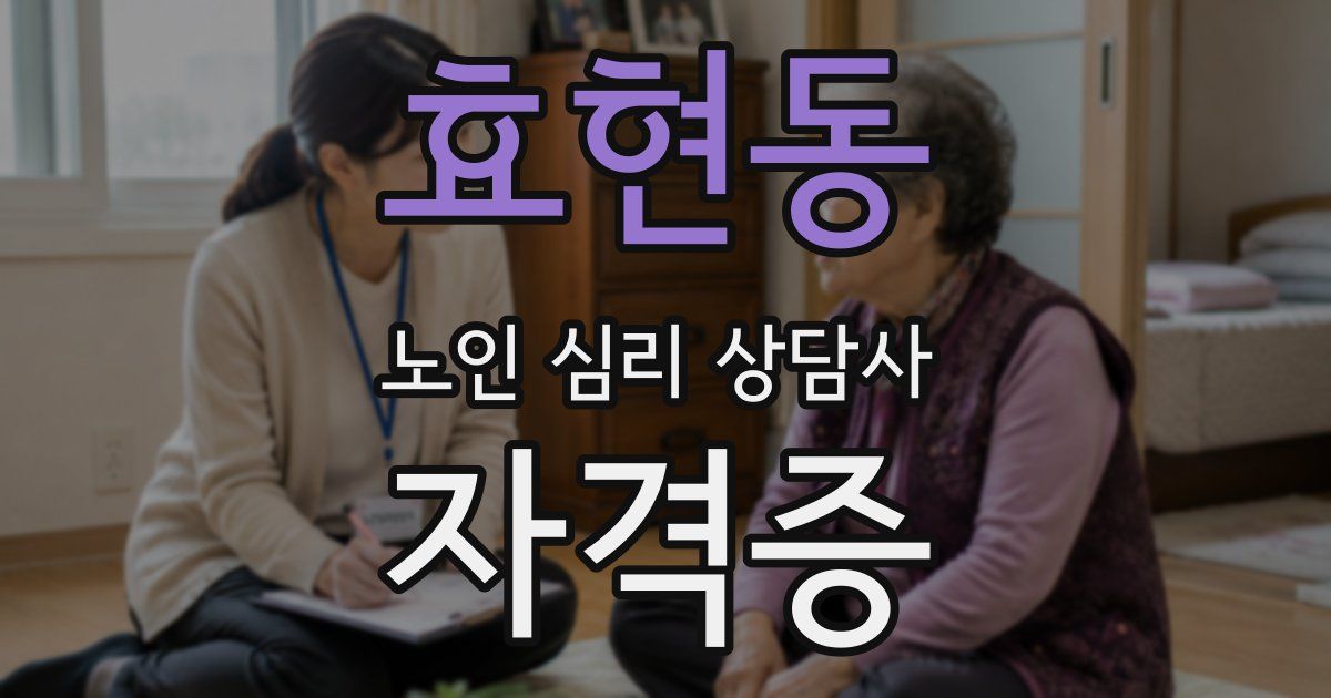 효현동 노인 심리 상담사 자격증