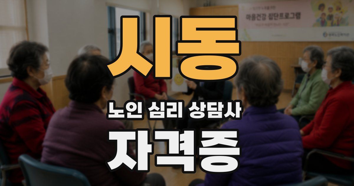 시동 노인 심리 상담사 자격증