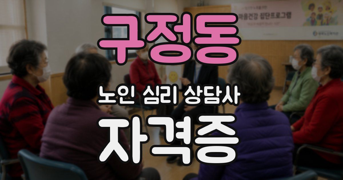 구정동 노인 심리 상담사 자격증