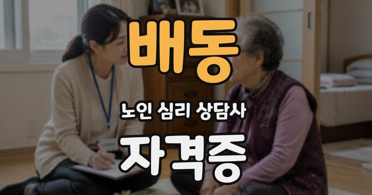 배동 노인 심리 상담사 자격증