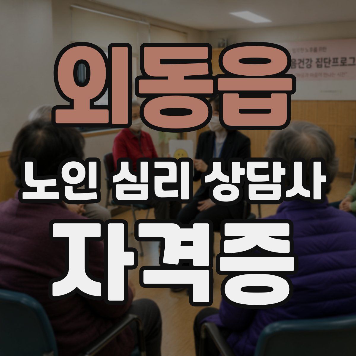 외동읍 노인 심리 상담사 자격증