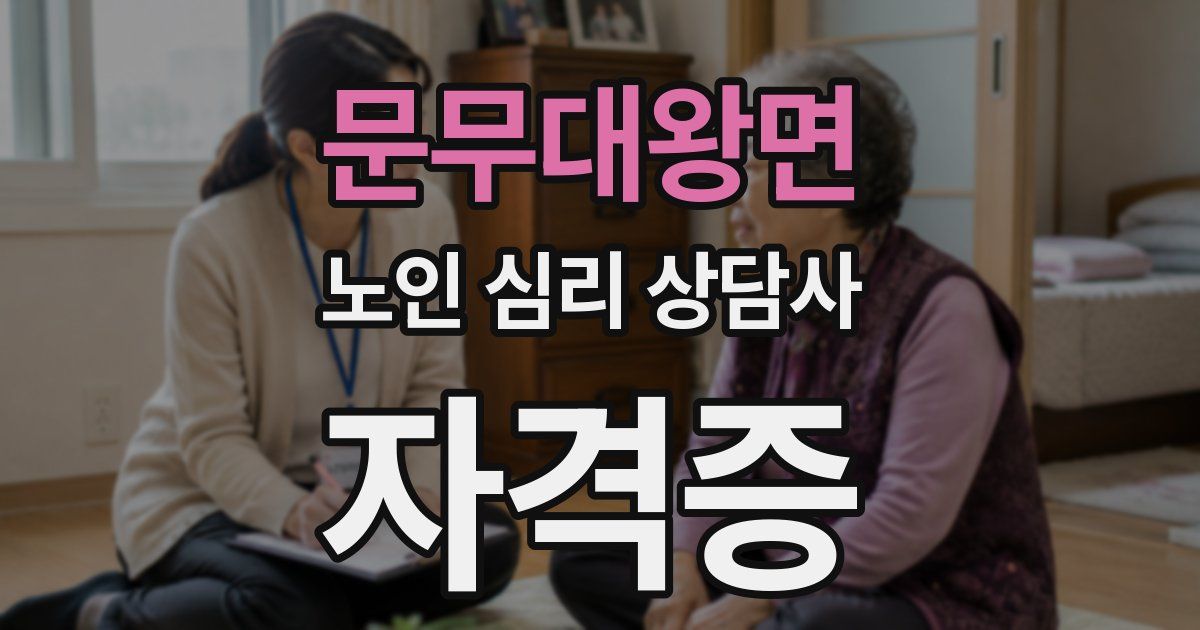 문무대왕면 노인 심리 상담사 자격증