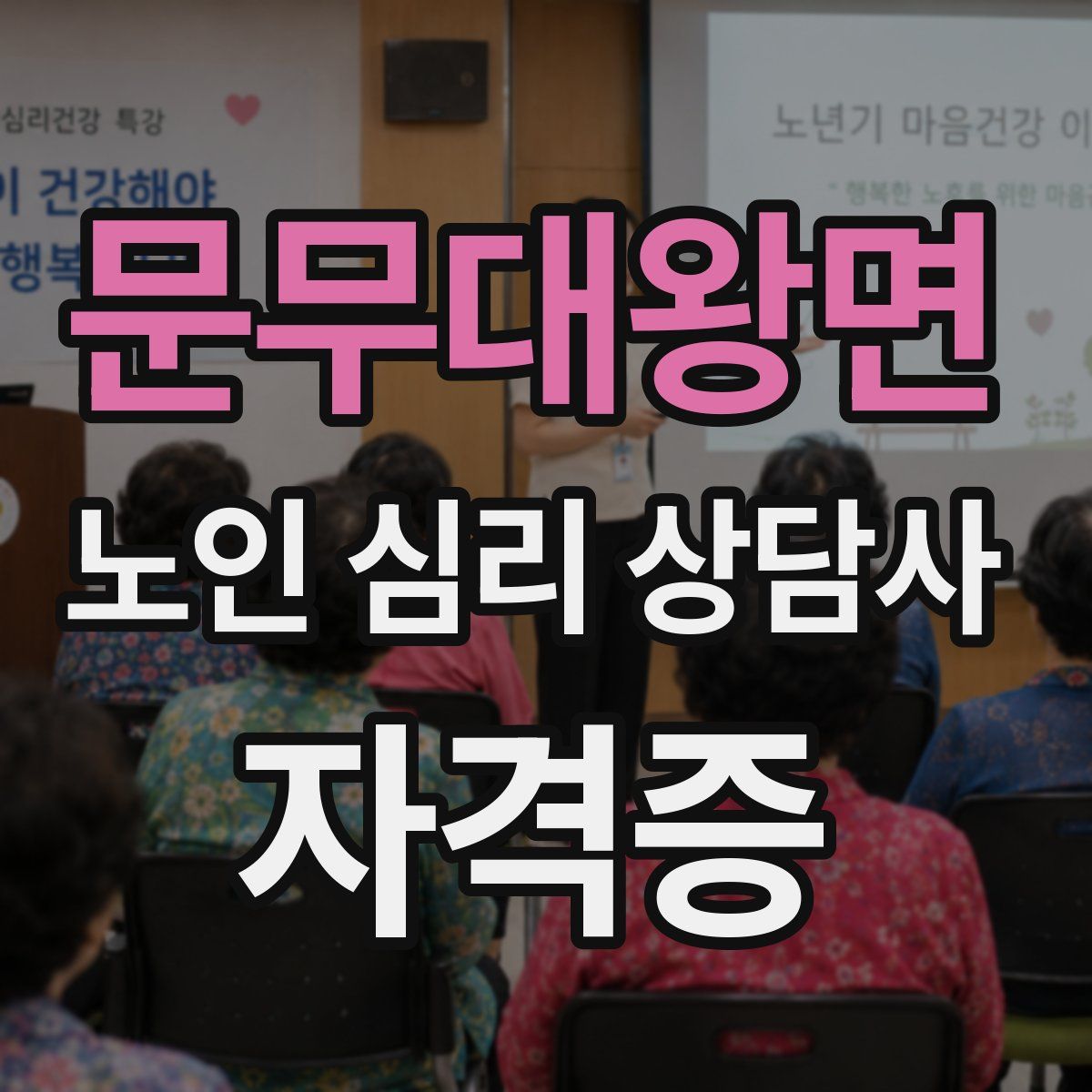 문무대왕면 노인 심리 상담사 자격증