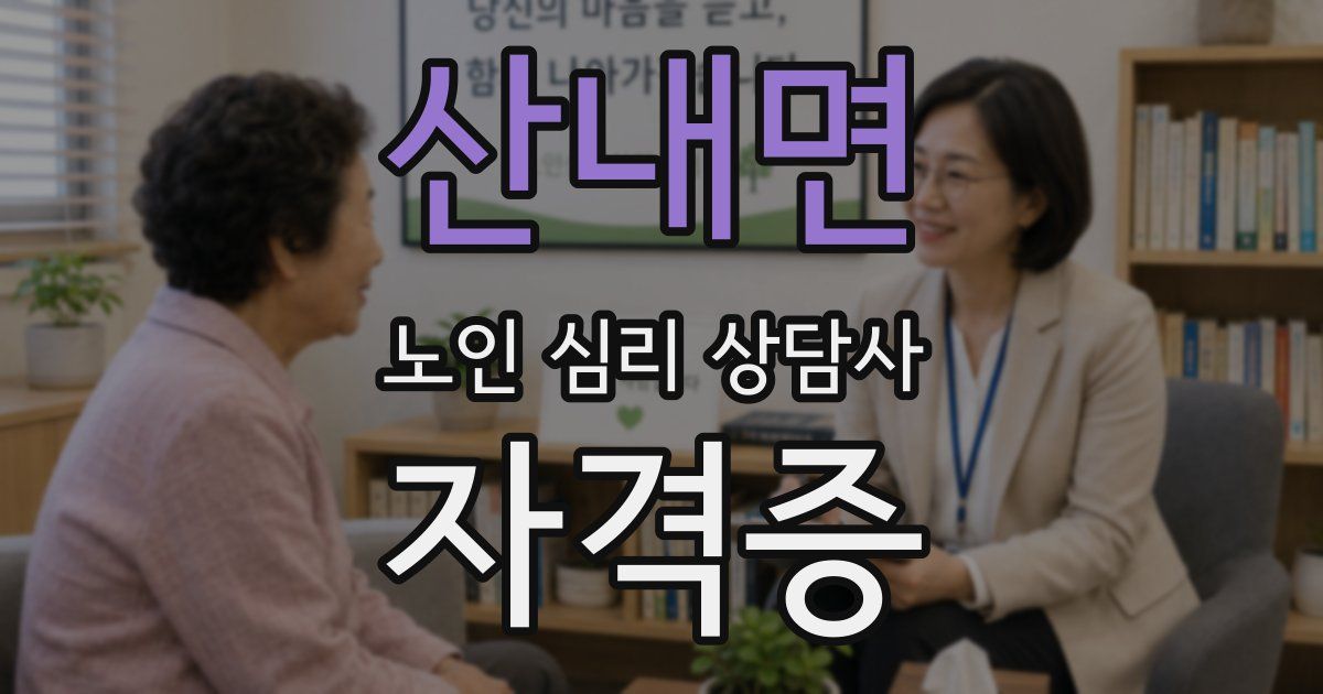 산내면 노인 심리 상담사 자격증