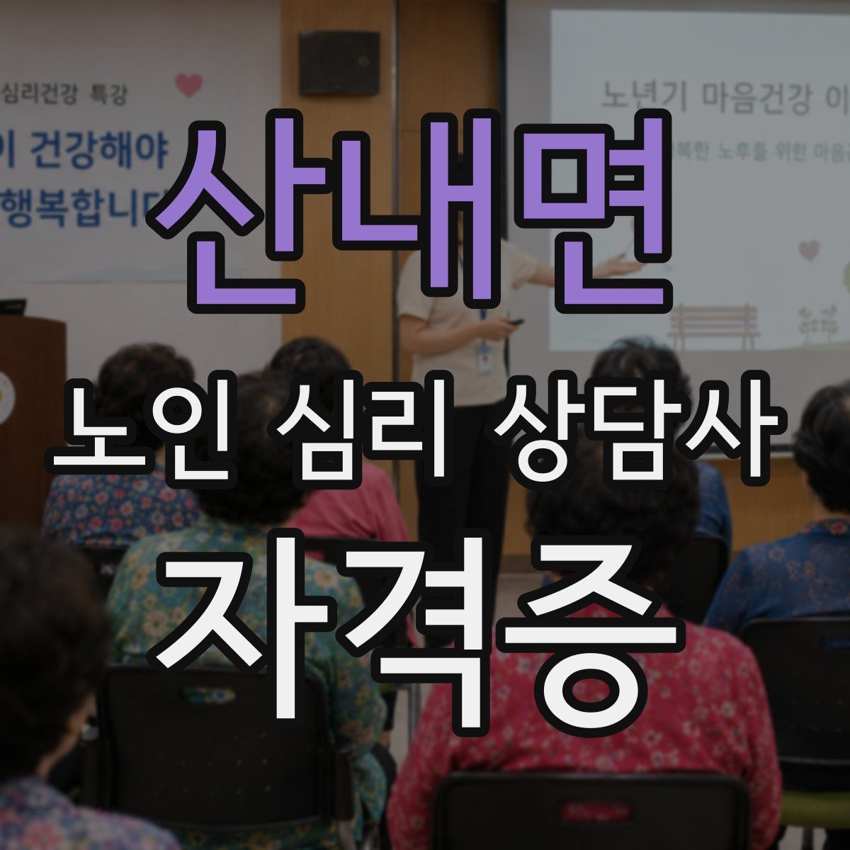 산내면 노인 심리 상담사 자격증