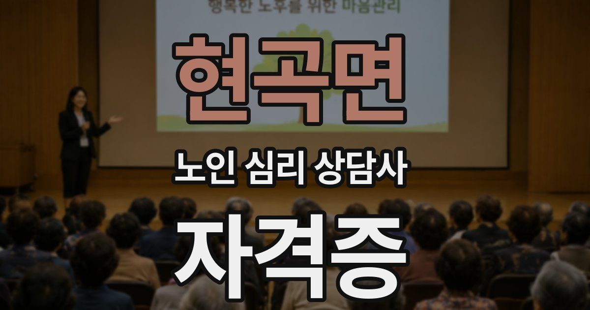 현곡면 노인 심리 상담사 자격증