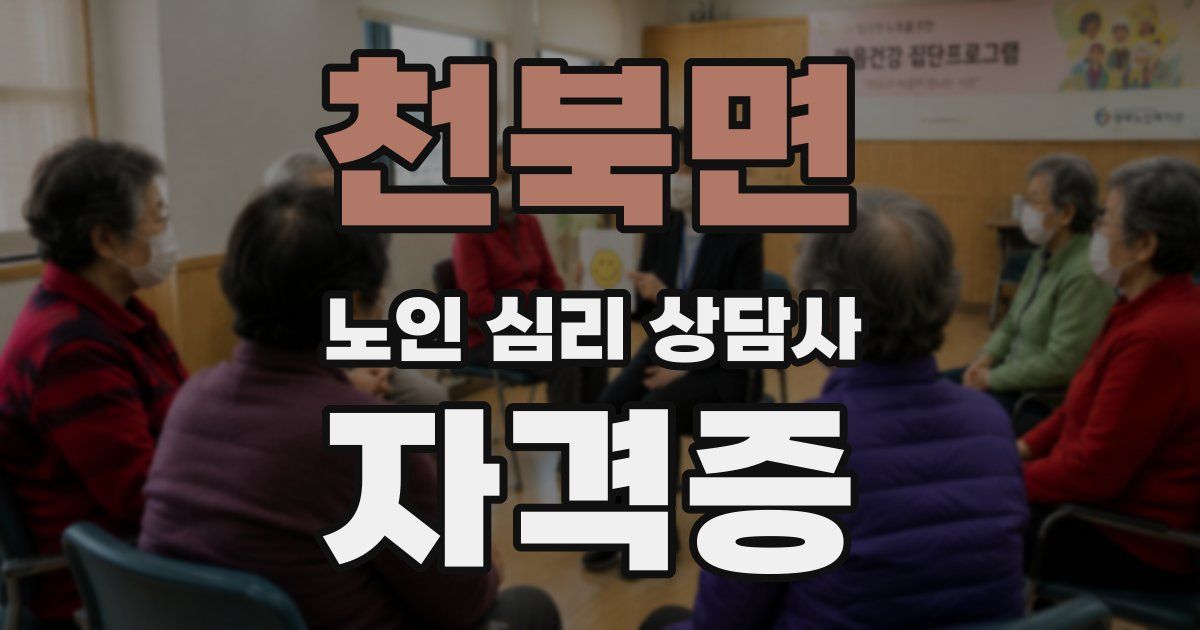 천북면 노인 심리 상담사 자격증