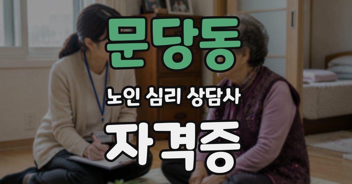 문당동 노인 심리 상담사 자격증