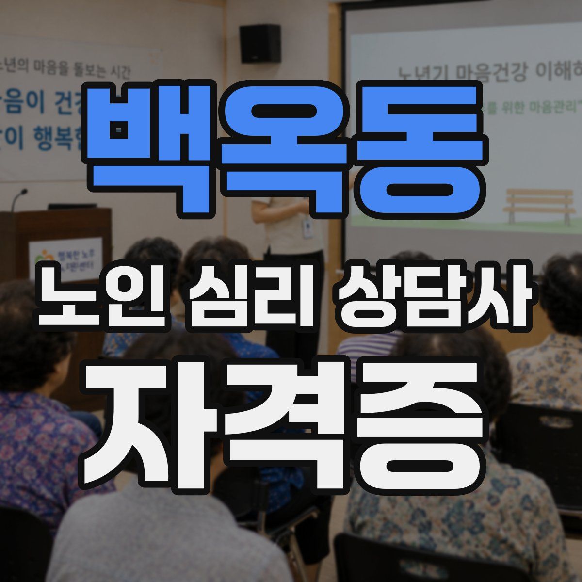 백옥동 노인 심리 상담사 자격증
