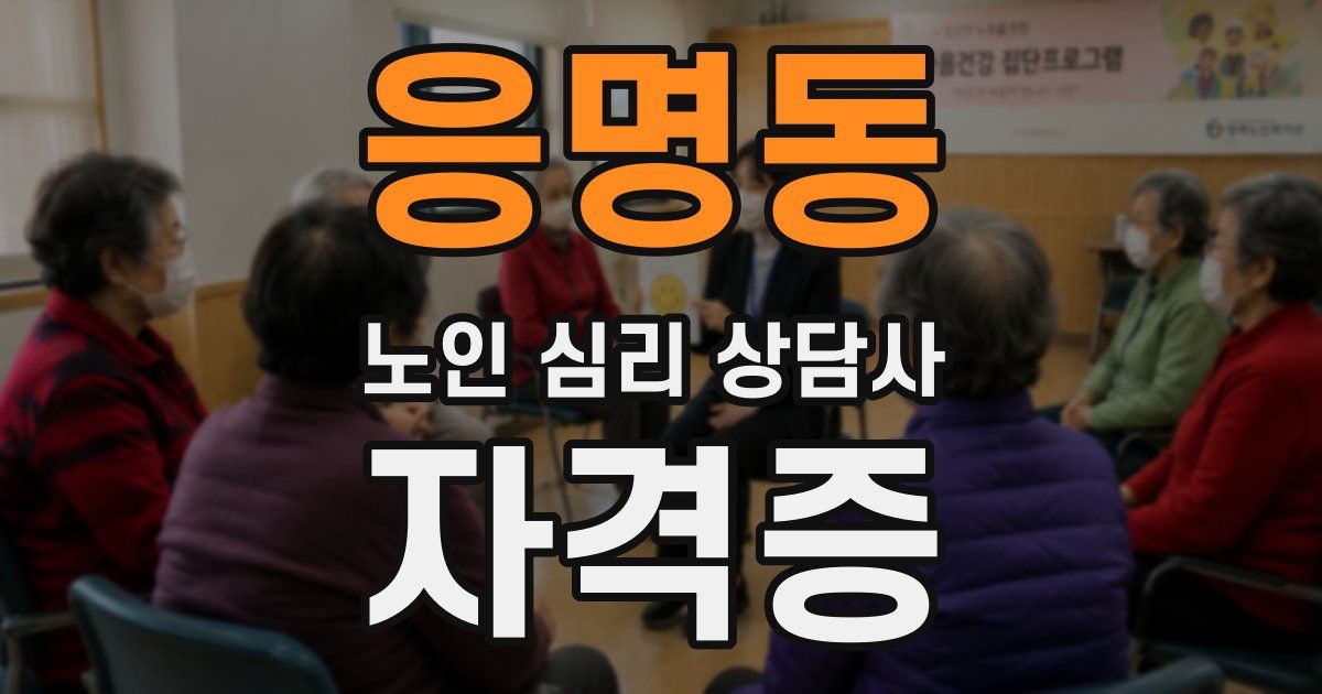 응명동 노인 심리 상담사 자격증