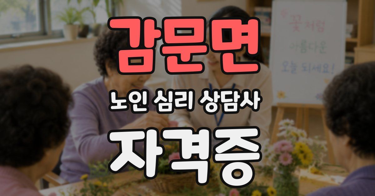감문면 노인 심리 상담사 자격증