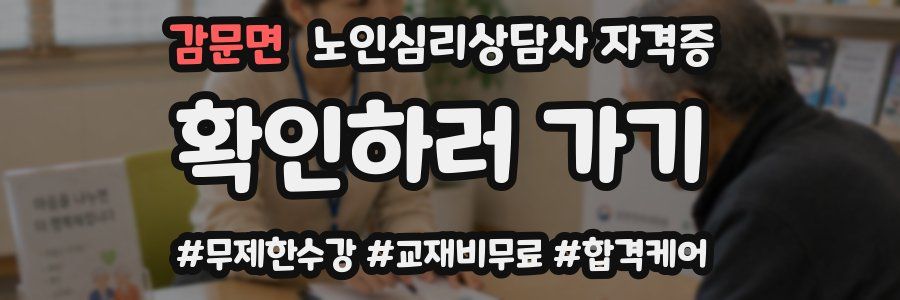 감문면 노인 심리 상담사 자격증