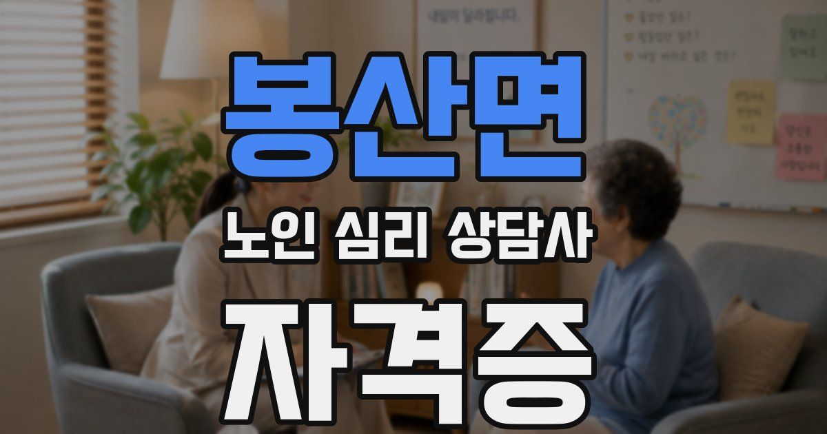 봉산면 노인 심리 상담사 자격증