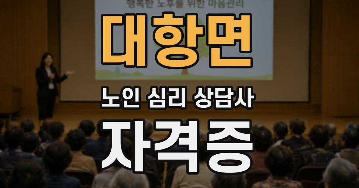 대항면 노인 심리 상담사 자격증