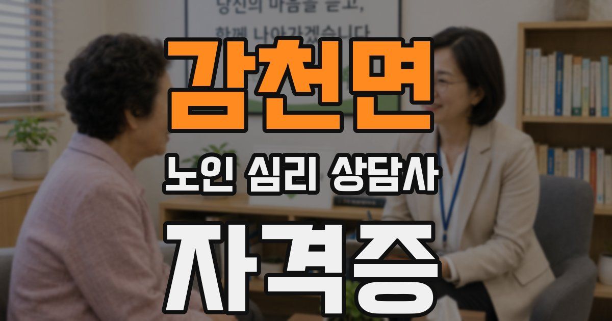 감천면 노인 심리 상담사 자격증