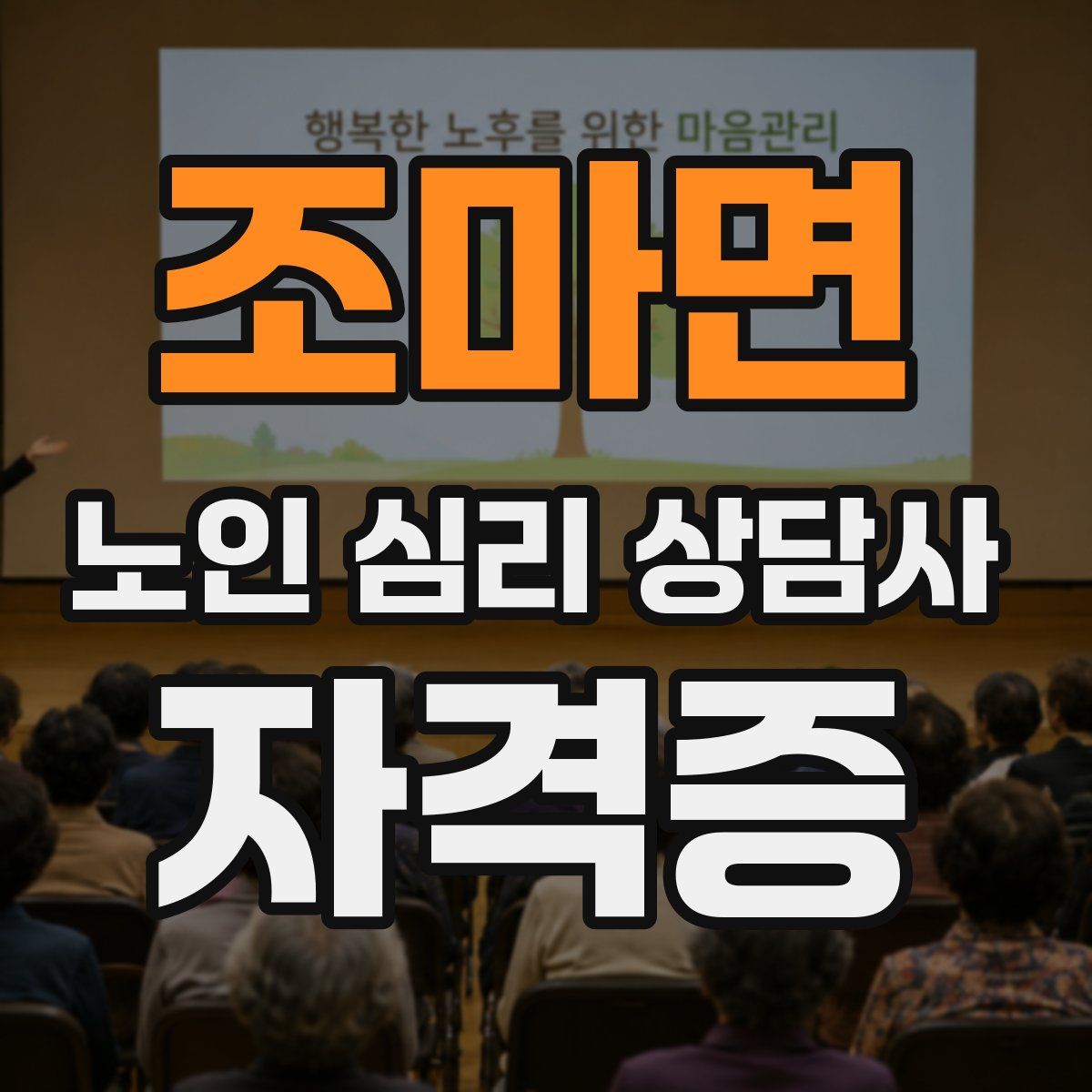 조마면 노인 심리 상담사 자격증