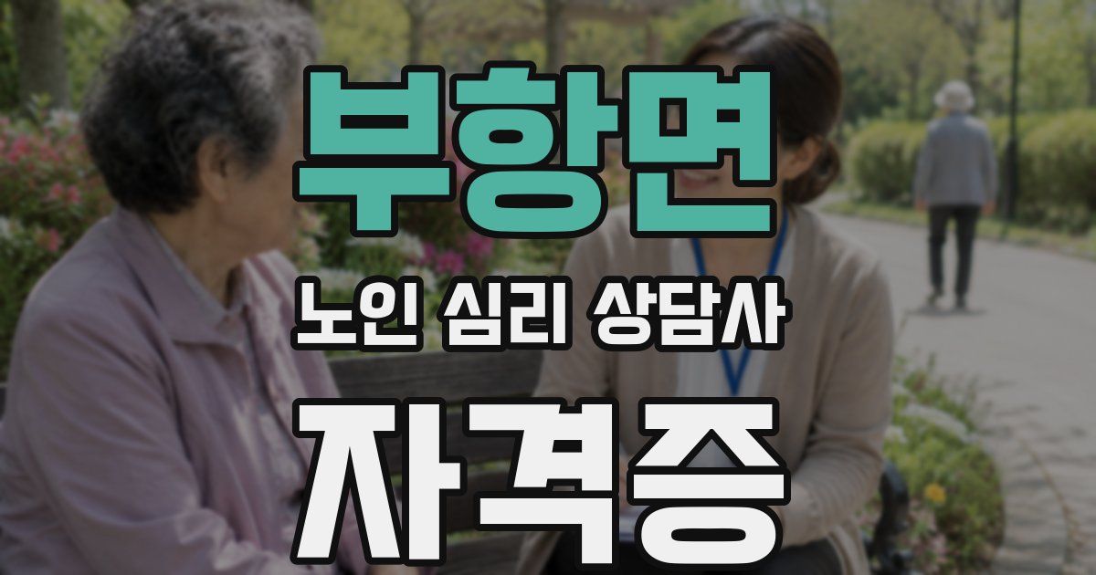 부항면 노인 심리 상담사 자격증