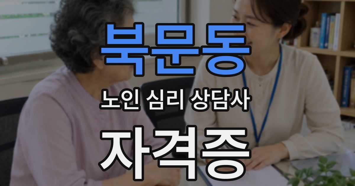 북문동 노인 심리 상담사 자격증