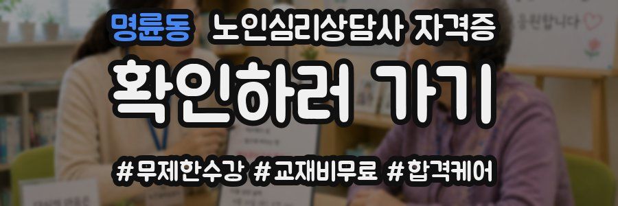 명륜동 노인 심리 상담사 자격증