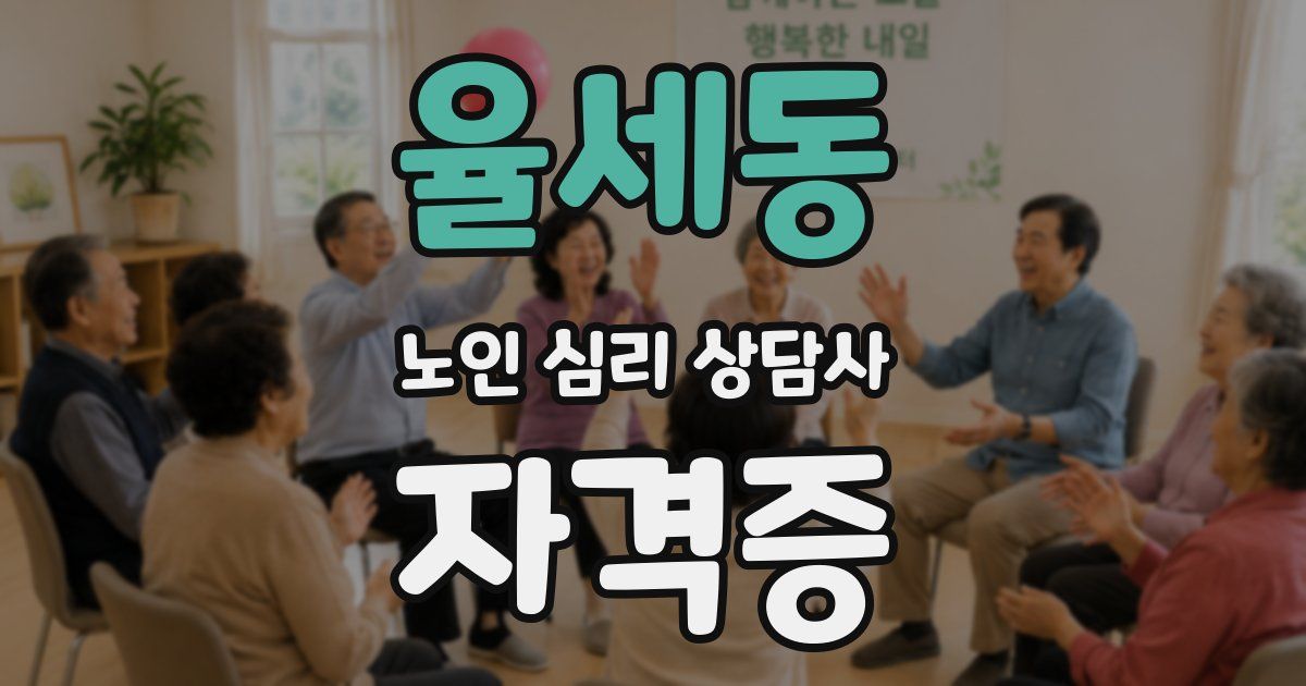율세동 노인 심리 상담사 자격증