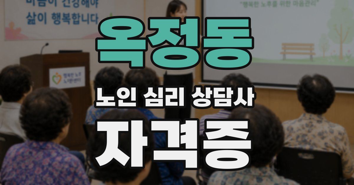 옥정동 노인 심리 상담사 자격증