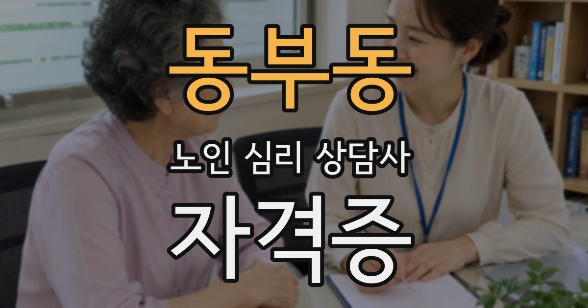 동부동 노인 심리 상담사 자격증