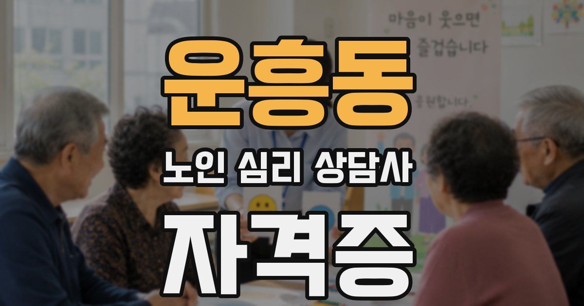 운흥동 노인 심리 상담사 자격증