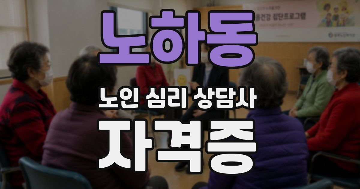 노하동 노인 심리 상담사 자격증