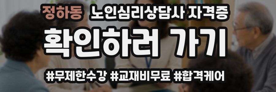 정하동 노인 심리 상담사 자격증